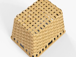 wicker basket ikea knarra 2 natural color 3D Model