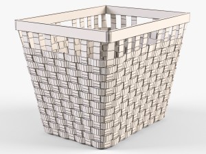 wicker basket ikea knarra 2 natural color Model 3D