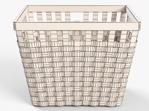 wicker basket ikea knarra 2 natural color Model 3D
