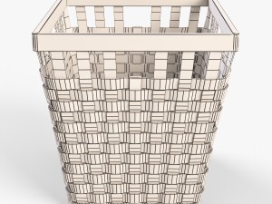 wicker basket ikea knarra 2 natural color Model 3D