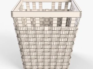 wicker basket ikea knarra 2 natural color 3D Model