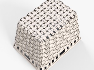 wicker basket ikea knarra 2 natural color Model 3D