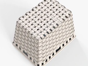 wicker basket ikea knarra 2 natural color 3D Model
