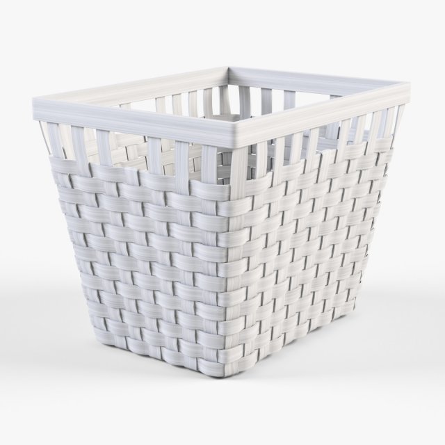 wicker basket ikea knarra 2 white color 3D मॉडल .c4d .max .obj .3ds .fbx .stl .blend 