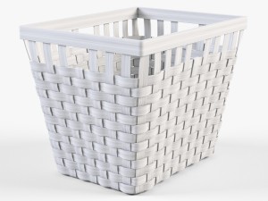 wicker basket ikea knarra 2 white color 3D Модель