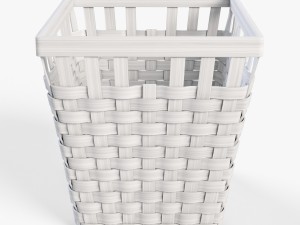 wicker basket ikea knarra 2 white color 3D मॉडल