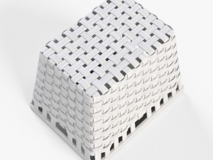 wicker basket ikea knarra 2 white color 3D मॉडल