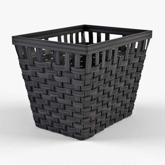 wicker basket ikea knarra 2 black color 3D Модель .c4d .max .obj .3ds .fbx .stl .blend 