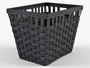 wicker basket ikea knarra 2 black color 3D Model