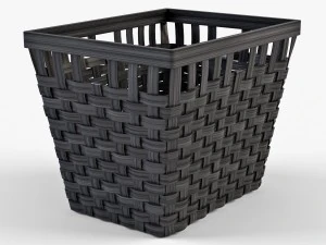 cesta de vime ikea knarra 2 cor preta Modelo 3D