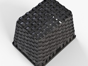 wicker basket ikea knarra 2 black color 3D Модель