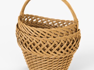 wicker basket 01 3D Model