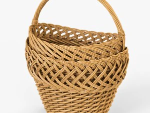 wicker basket 01 3D Model