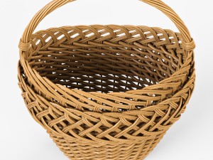 wicker basket 01 3D Model