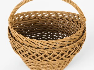 wicker basket 01 3D Model