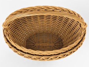 wicker basket 01 3D Model