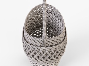 wicker basket 01 3D Model