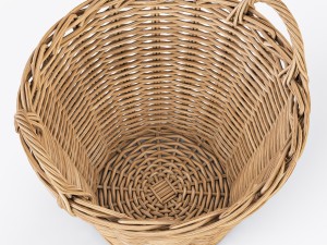 wicker basket ikea nipprig with mushrooms 3D Model