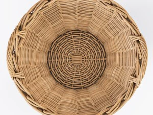 wicker basket ikea nipprig with mushrooms 3D Model