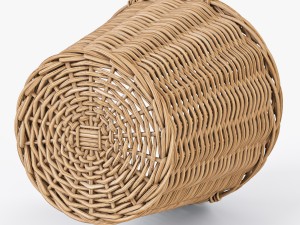 wicker basket ikea nipprig with mushrooms 3D Model