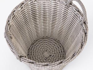 wicker basket ikea nipprig with mushrooms 3D Model