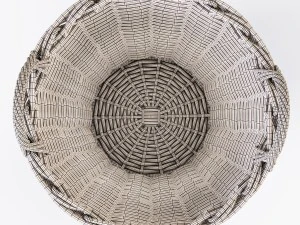 wicker basket ikea nipprig with mushrooms 3D Model