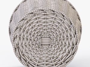 wicker basket ikea nipprig with mushrooms 3D Model