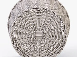 wicker basket ikea nipprig with mushrooms 3D Model
