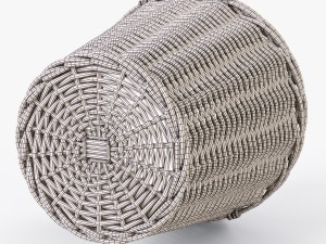 wicker basket ikea nipprig with mushrooms 3D Model