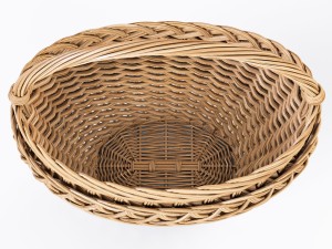 wicker basket 01 with mushrooms 3D Model
