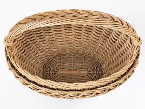 wicker basket 01 with mushrooms 3D Model