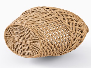 wicker basket 01 with mushrooms 3D Model