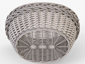 wicker basket 01 with mushrooms 3D Model
