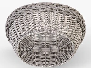 wicker basket 01 with mushrooms 3D Model