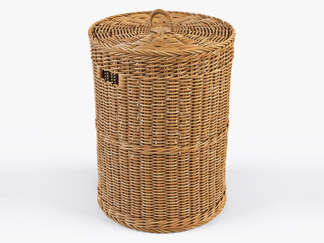 wicker laundry basket 02 3Dモデル .c4d .max .obj .3ds .fbx .stl .blend 