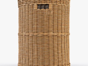 wicker laundry basket 02 3Dモデル