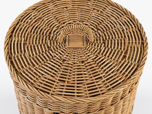 wicker laundry basket 02 3Dモデル