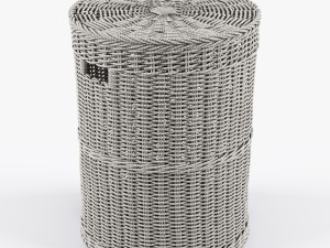 wicker laundry basket 02 3Dモデル