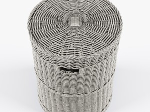 wicker laundry basket 02 3Dモデル