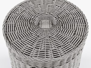 wicker laundry basket 02 3Dモデル