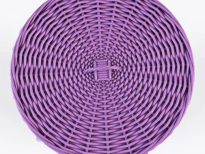 wicker laundry basket 03 purple color 3D Model