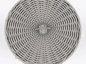 wicker laundry basket 03 purple color 3D Model