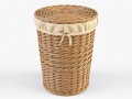 wicker laundry basket 03 natural color 3D Model