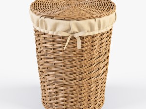 wicker laundry basket 03 set 3 color 3D Model