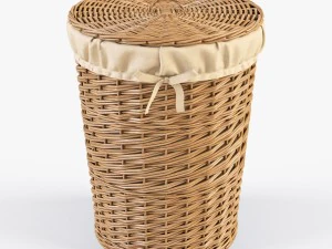 wicker laundry basket 03 set 3 color 3D Model