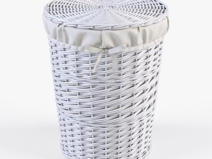 wicker laundry basket 03 set 3 color 3D Model