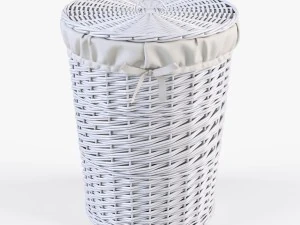 wicker laundry basket 03 set 3 color 3D Model