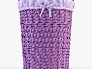 wicker laundry basket 03 set 3 color 3D Model