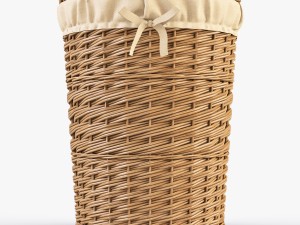 wicker laundry basket 03 set 3 color 3D Model