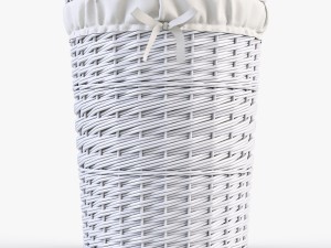 wicker laundry basket 03 set 3 color 3D Model